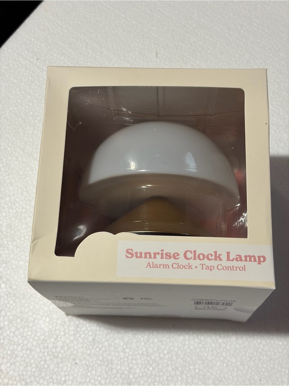 Alarm Clock with Tap Control - White and Brown